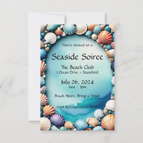 Ocean Treasures A Seaside Soiree Invitation Card
