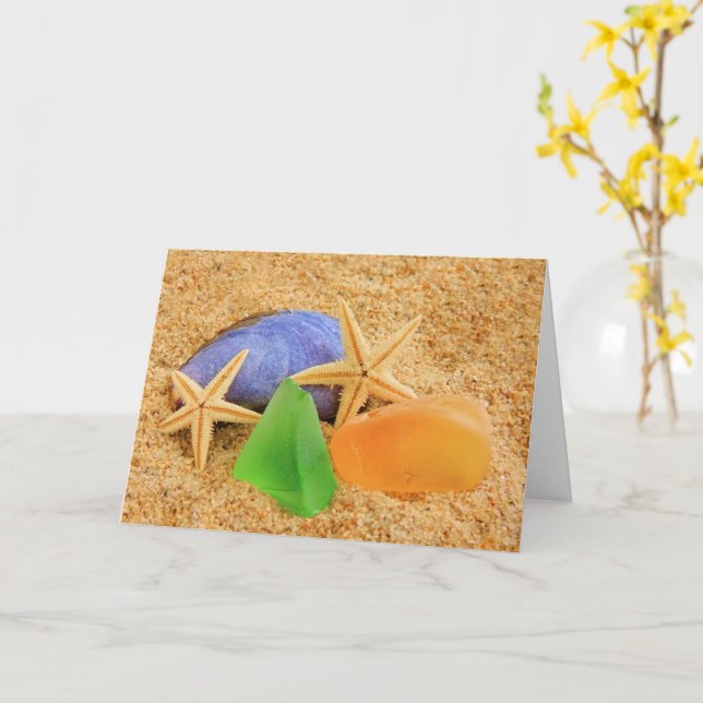Ocean Treasures Birthday Card (Yellow Flower)