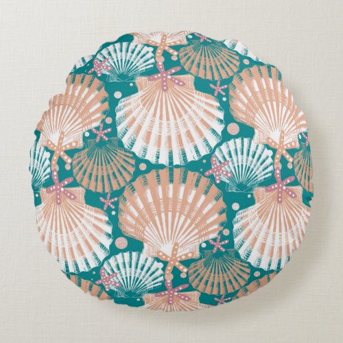 Ocean Treasures emerald Round Pillow