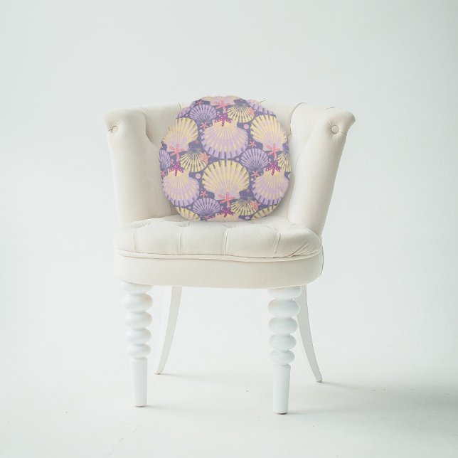 Ocean Treasures lavender  Round Pillow (Creator Uploaded)