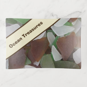 Ocean Treasures Sea Glass Collection Photo Beach Trinket Tray