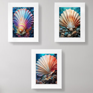 Ocean Treasures: Stunning Sea Shell Art Wall Art Sets