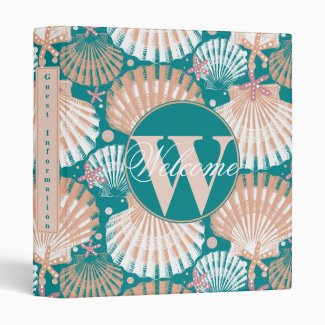 Ocean Treasures teal 3 Ring Binder