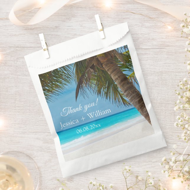 Ocean Tropical Wedding Anniversary Thank you  Favor Bag (Clipped)