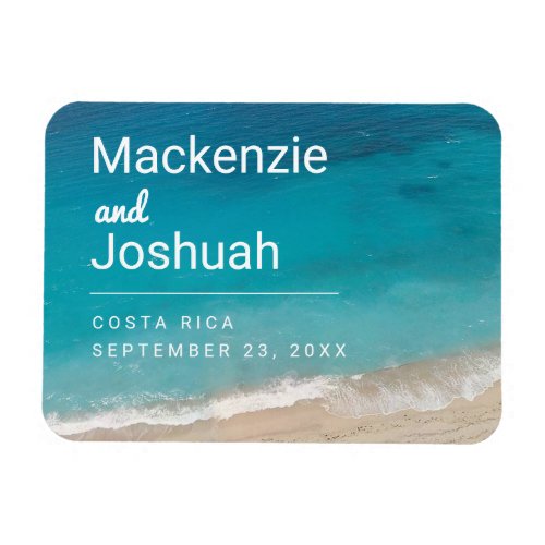 Ocean Turquoise Water Beach Wedding Save the Date Magnet