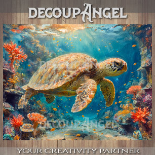 Ocean Turtle - Decoupage - Tissue Paper