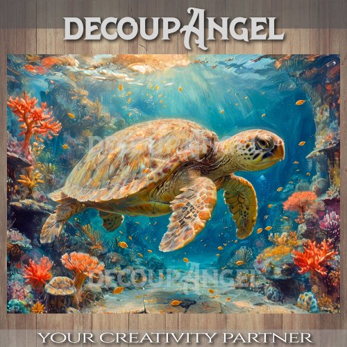 Ocean Turtle _ Decoupage _ Tissue Paper