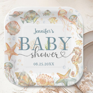 Ocean Under The Sea Baby Shower Gender Neutral Paper Plates