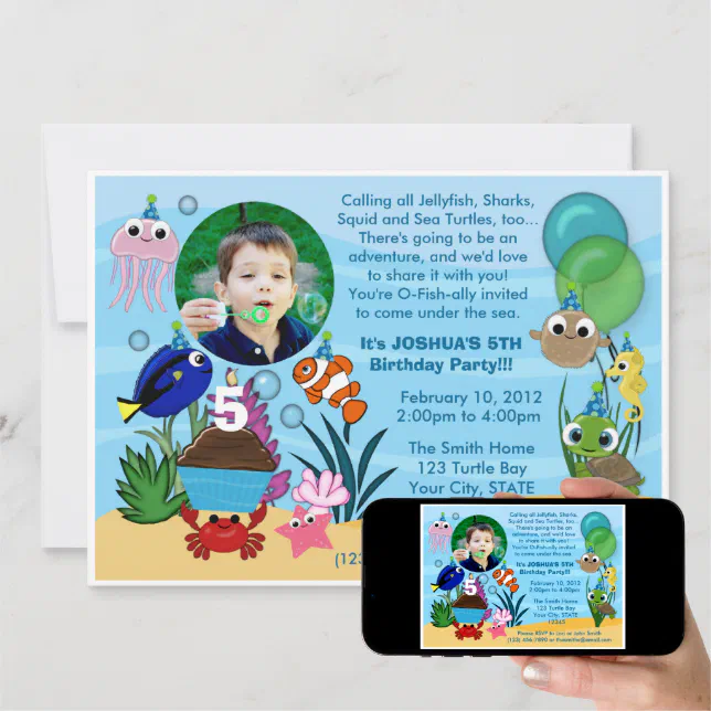 Ocean Under The Sea Birthday Invitation | Zazzle