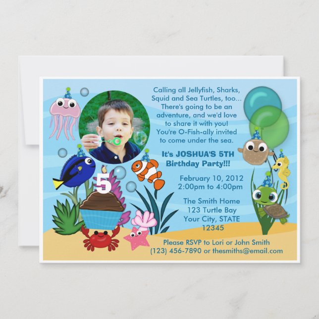 Ocean Under The Sea Birthday Invitation (Front)