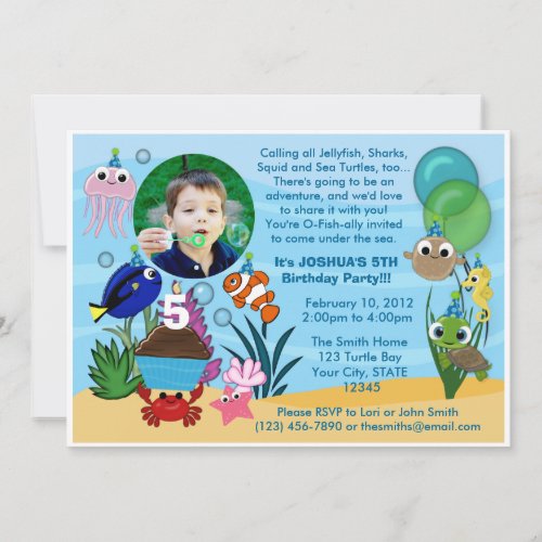 Ocean Under The Sea Birthday Invitation