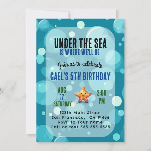 Ocean Under The Sea Birthday Invitation
