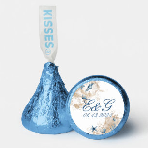 Ocean Under the Sea Blue Initials Wedding Hershey®'s Kisses®