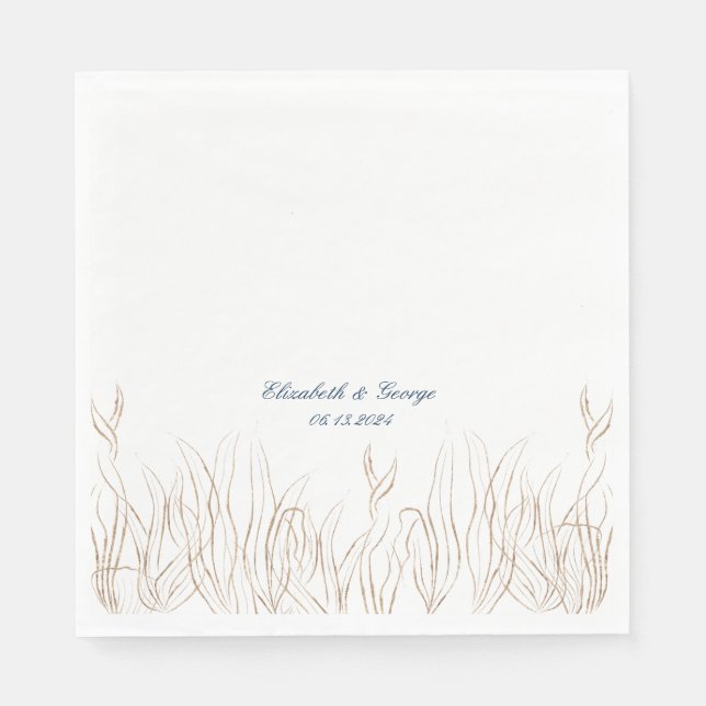 Ocean Under the Sea Elegant Wedding Napkins (Front)
