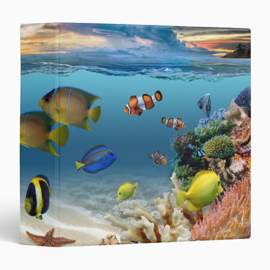 Ocean Underwater Coral Reef Tropical Fish Binder | Zazzle.com