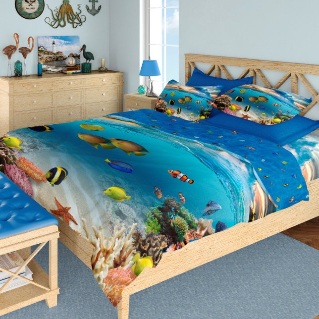 Ocean Underwater Coral Reef Tropical Fish Duvet Cover (Creator Uploaded)