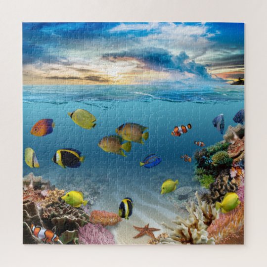 Ocean Underwater Coral Reef Tropical Fish Jigsaw Puzzle