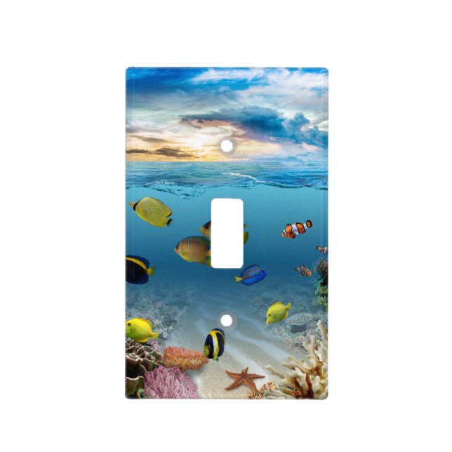 Ocean Underwater Coral Reef Tropical Fish Light Switch Cover (Front)