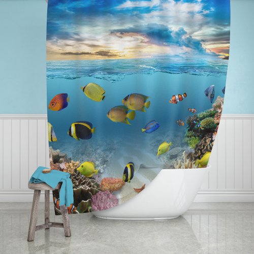 Ocean Underwater Coral Reef Tropical Fish Shower Curtain