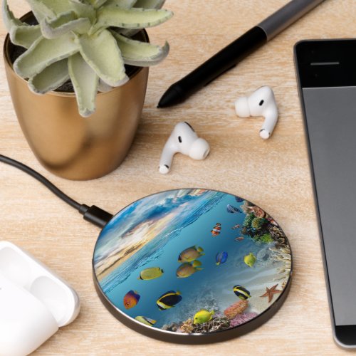 Ocean Underwater Coral Reef Tropical Fish Wireless Charger