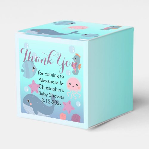 Ocean Underwater Sea Animal Baby Shower Thank You Favor Boxes