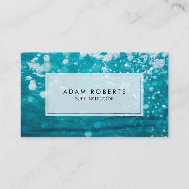 Ocean Underwater Surf and Swimming Instructor Business Card (Front)