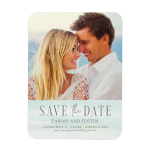 Ocean Vibes Beach Wedding Save The Date Magnet