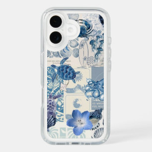 Ocean Vibes iPhone 16 Case – Sea Turtle & Flowers