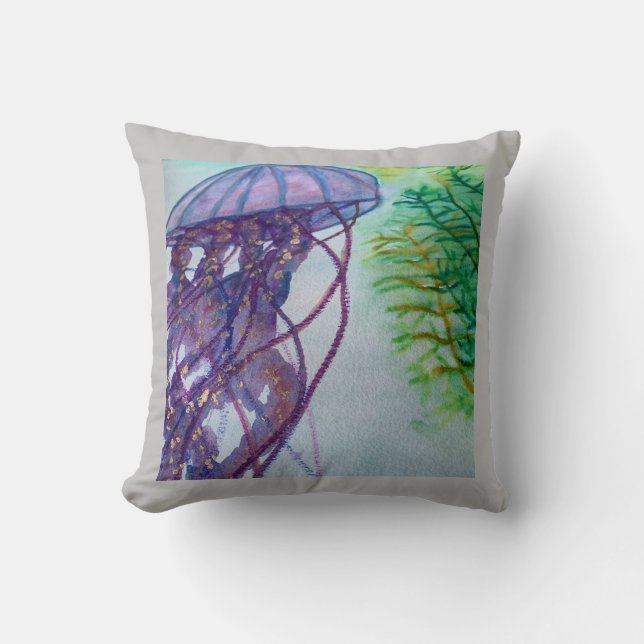 Ocean Vibes Throw Pillow (Front)