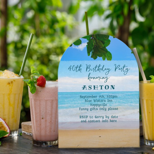 Ocean View Adult Birthday Party Invitation (Creator Uploaded)