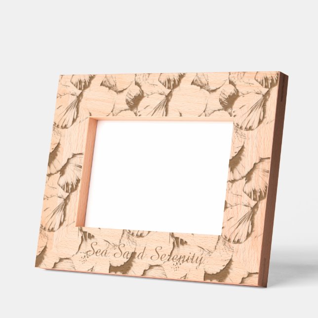 Ocean View Beach Serenity Sea Shells Engraved Frames (Left)