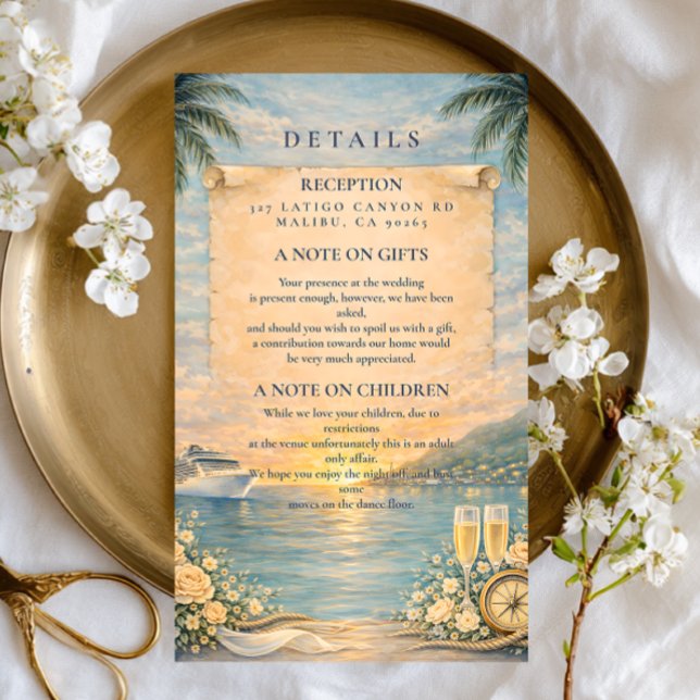 Ocean View Cruise Wedding Enclosure Card (Creator Uploaded)
