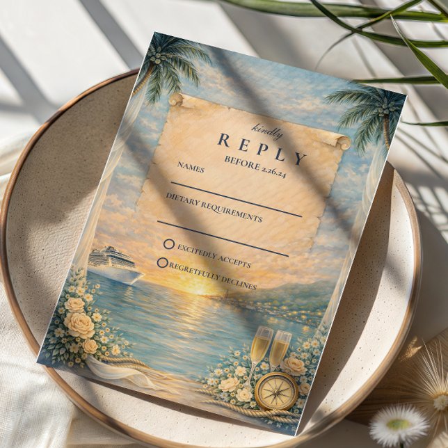 Ocean View Cruise Wedding RSVP Card (Creator Uploaded)