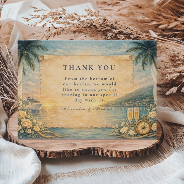 Ocean View Cruise Wedding Thank You Card (Creator Uploaded)