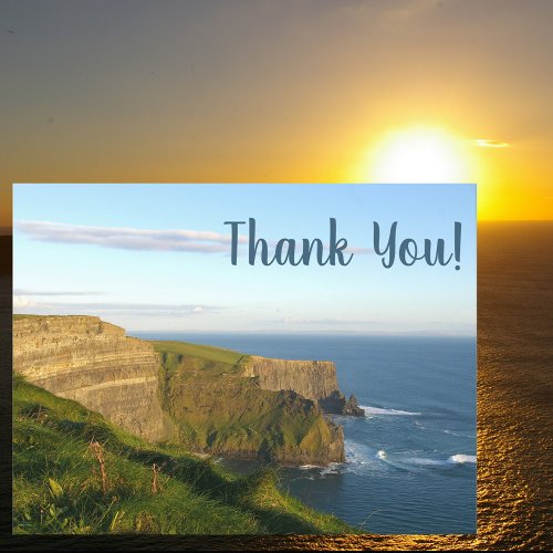 Ocean View Deep Blue Seaside Cliffs Thank You Postcard