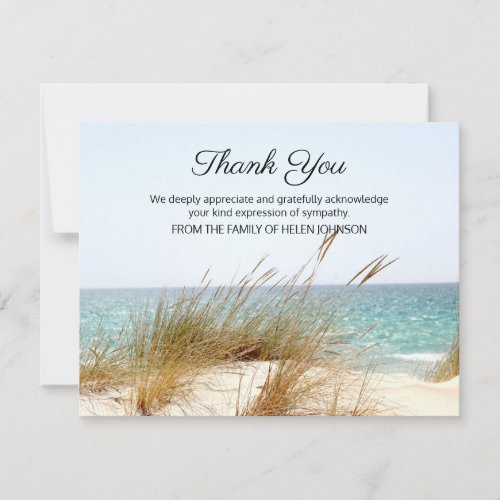 Ocean View Funeral Thank You Note Card