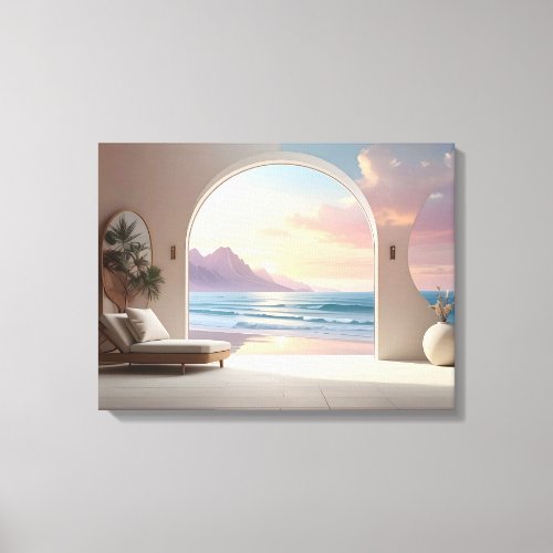 Ocean View Luxury Room Canvas Print