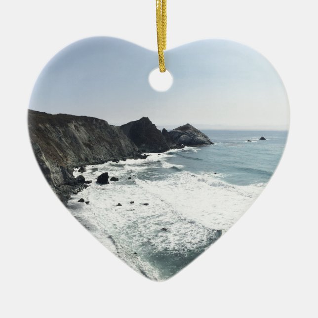 Ocean View Pacific Coast Highway Big Sur Ceramic Ornament (Front)