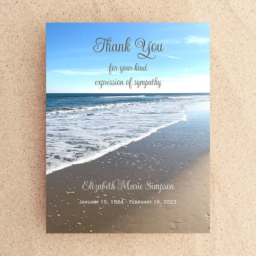 Ocean View Sympathy Thank You Card