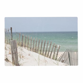 Ocean View Through The Beach Fence Placemat by backyardwonders at Zazzle
