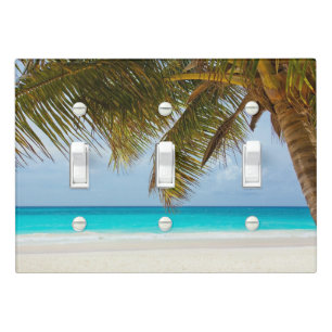 Ocean View Through the Palm Tree Light Switch Cover