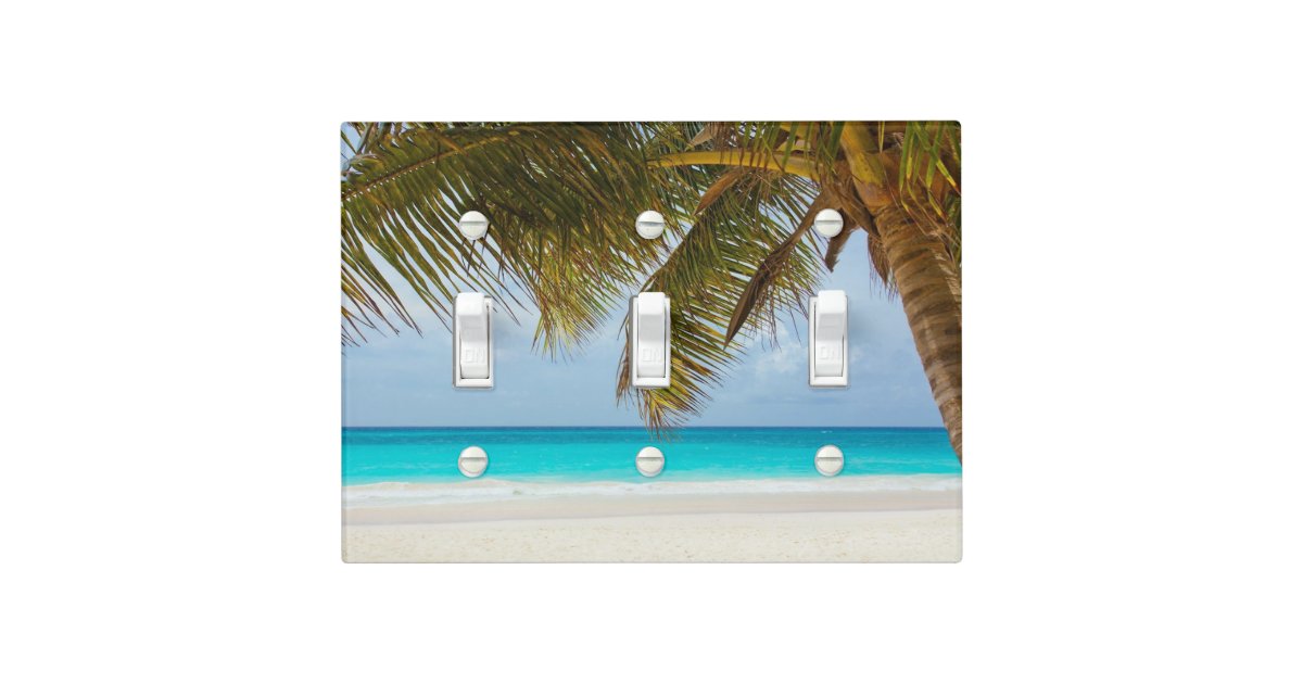 Ocean View Through The Palm Tree Light Switch Cover Zazzle Palm Tree Light Switch Cover
