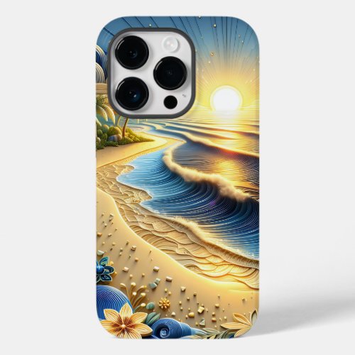 Ocean View Tropical Paper Quilling Effect  Case_Mate iPhone 14 Pro Case