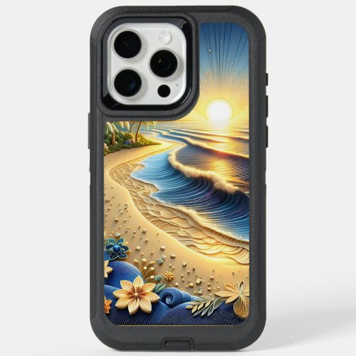 Ocean View Tropical Paper Quilling Effect  iPhone 15 Pro Max Case