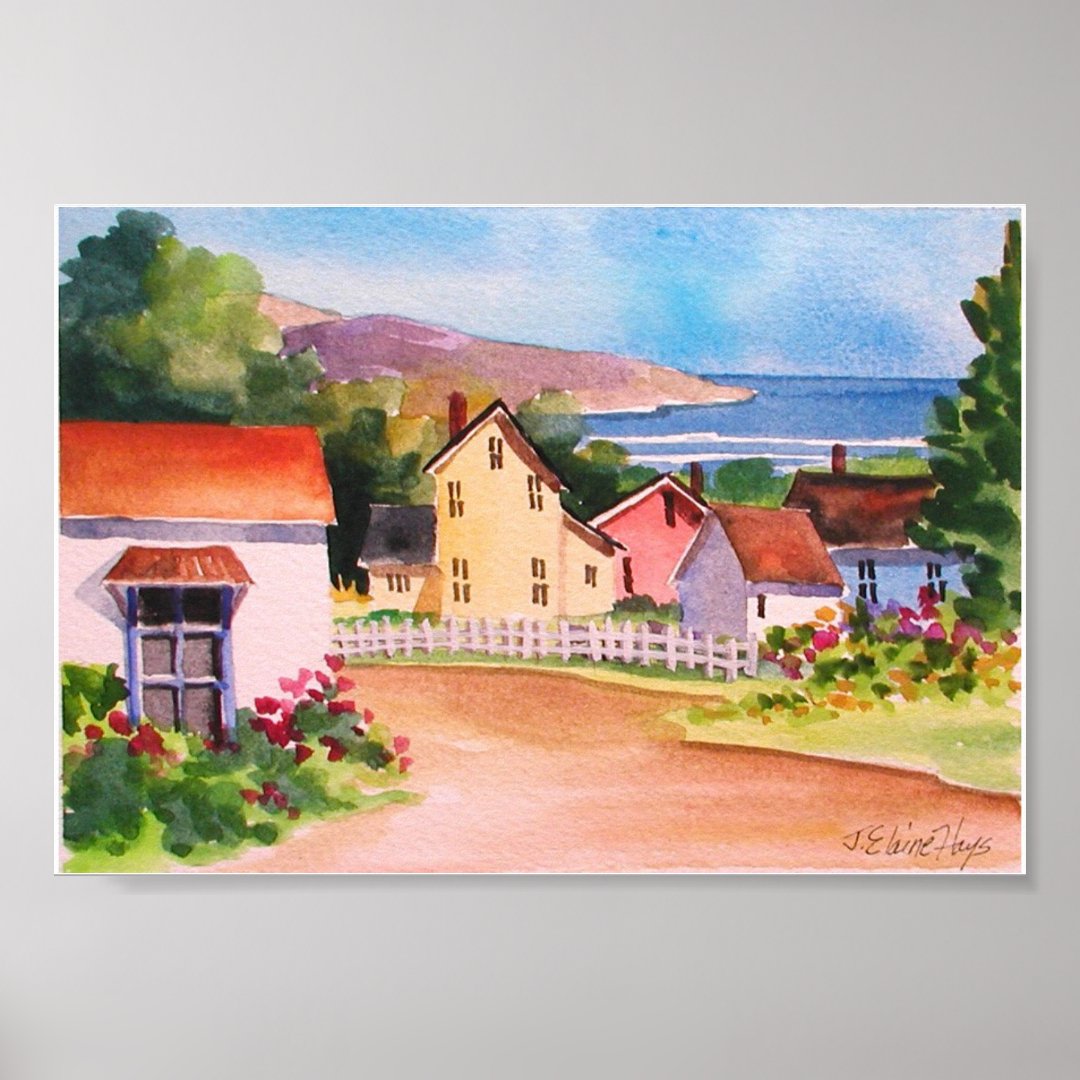 Ocean View Village Houses Poster | Zazzle