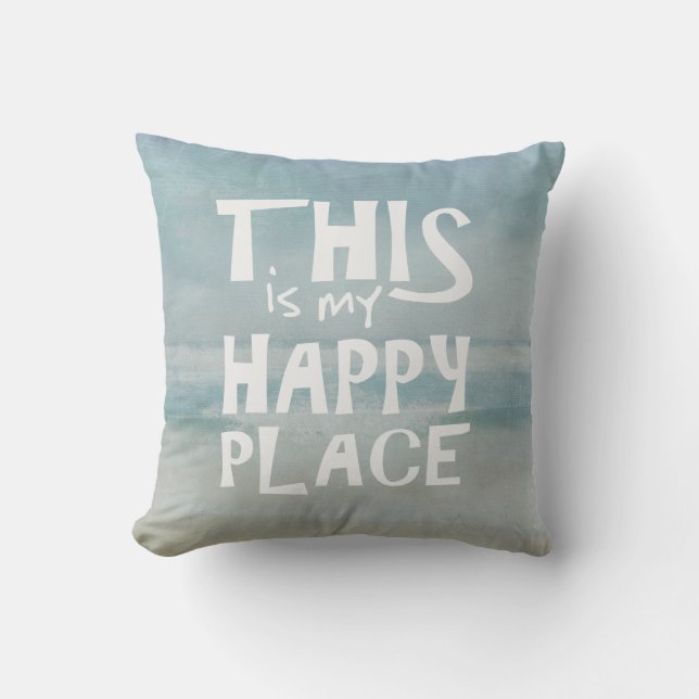 ocean view watercolor throw pillow (Front)