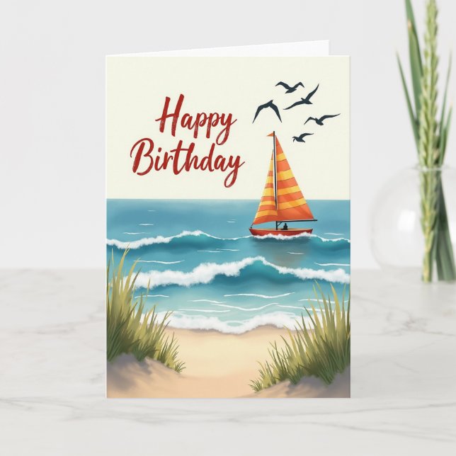 Ocean Voyage Birthday Card (Front)