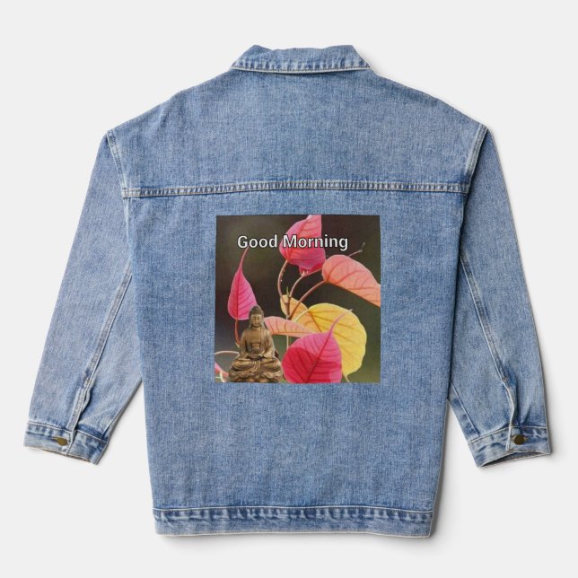 Ocean Voyager: Nautical Vibes Men's Shirt" Denim Jacket (Back)