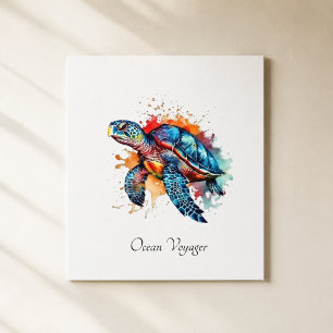Ocean Voyager Sea Turtle Watercolor Wall Art
