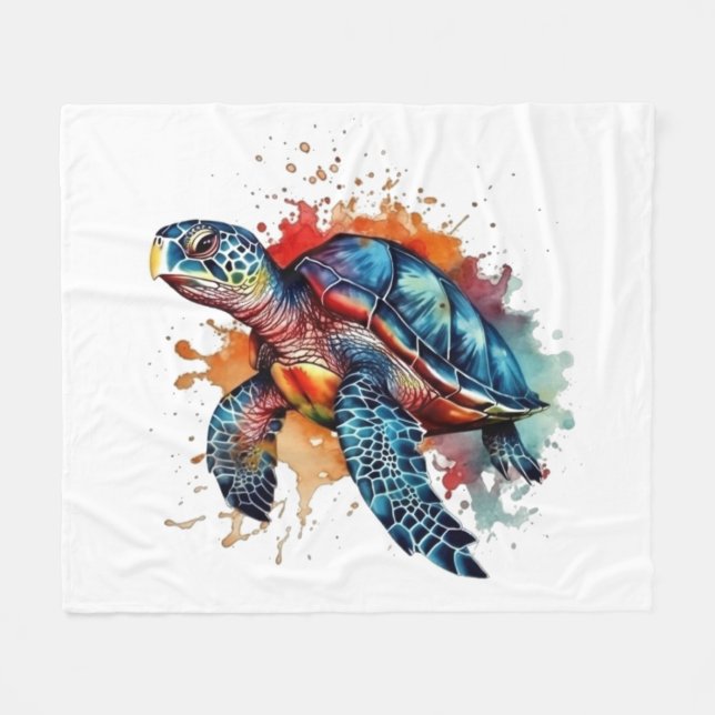 Ocean Wanderer Fleece Blanket (Front (Horizontal))